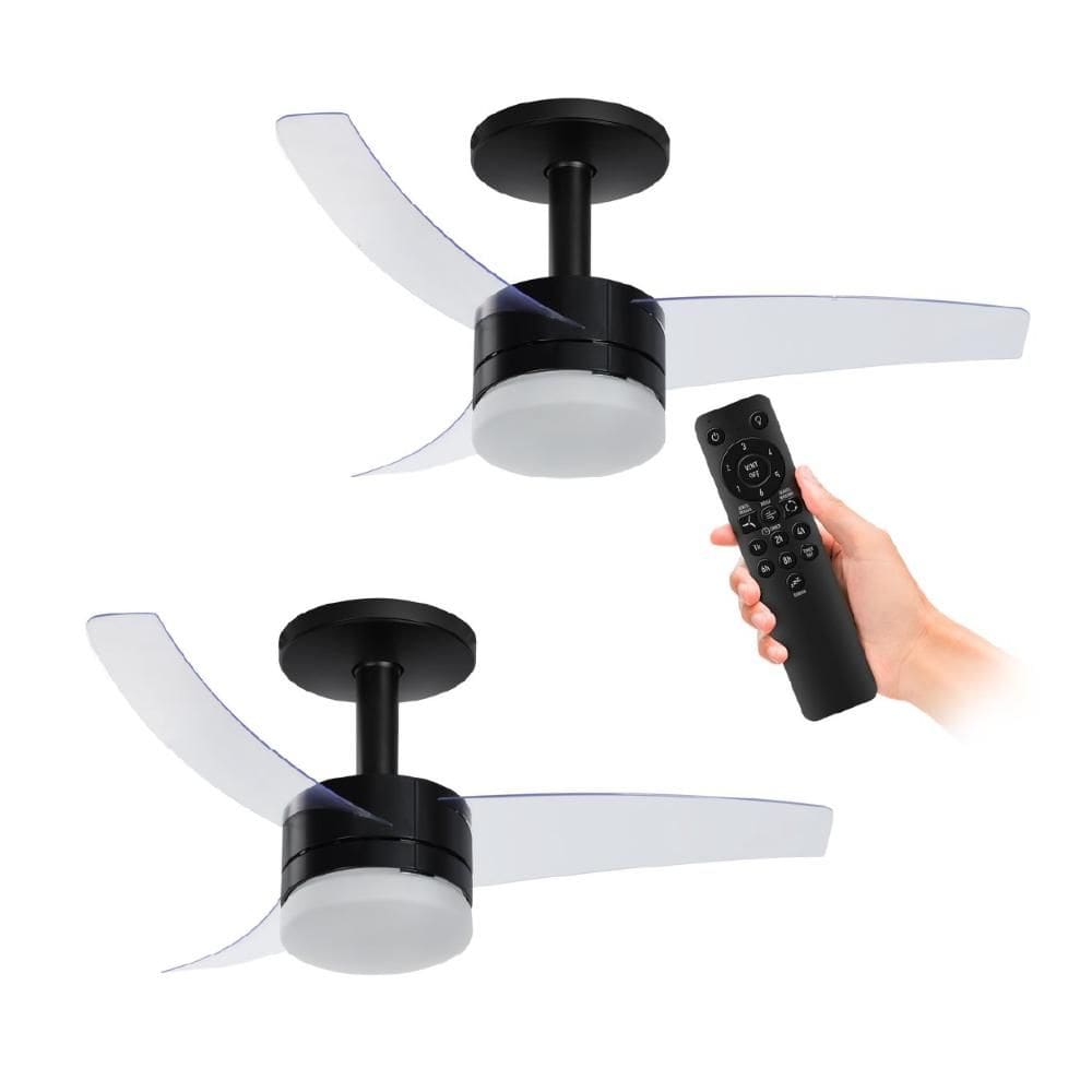 Kit 2 Ventiladores de Teto Arno Preto 3 Pás e Controle VX14