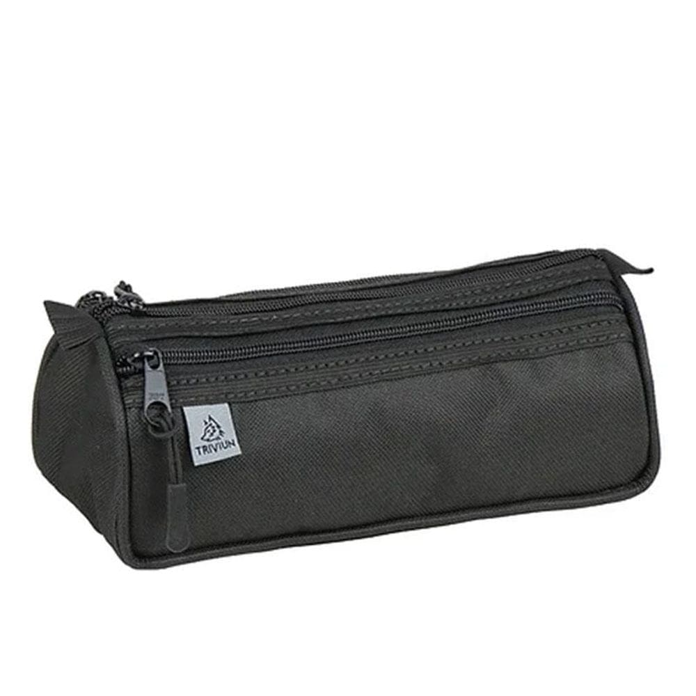 Estojo Escolar Infantil Triplo TN1107 Preto - Triviun