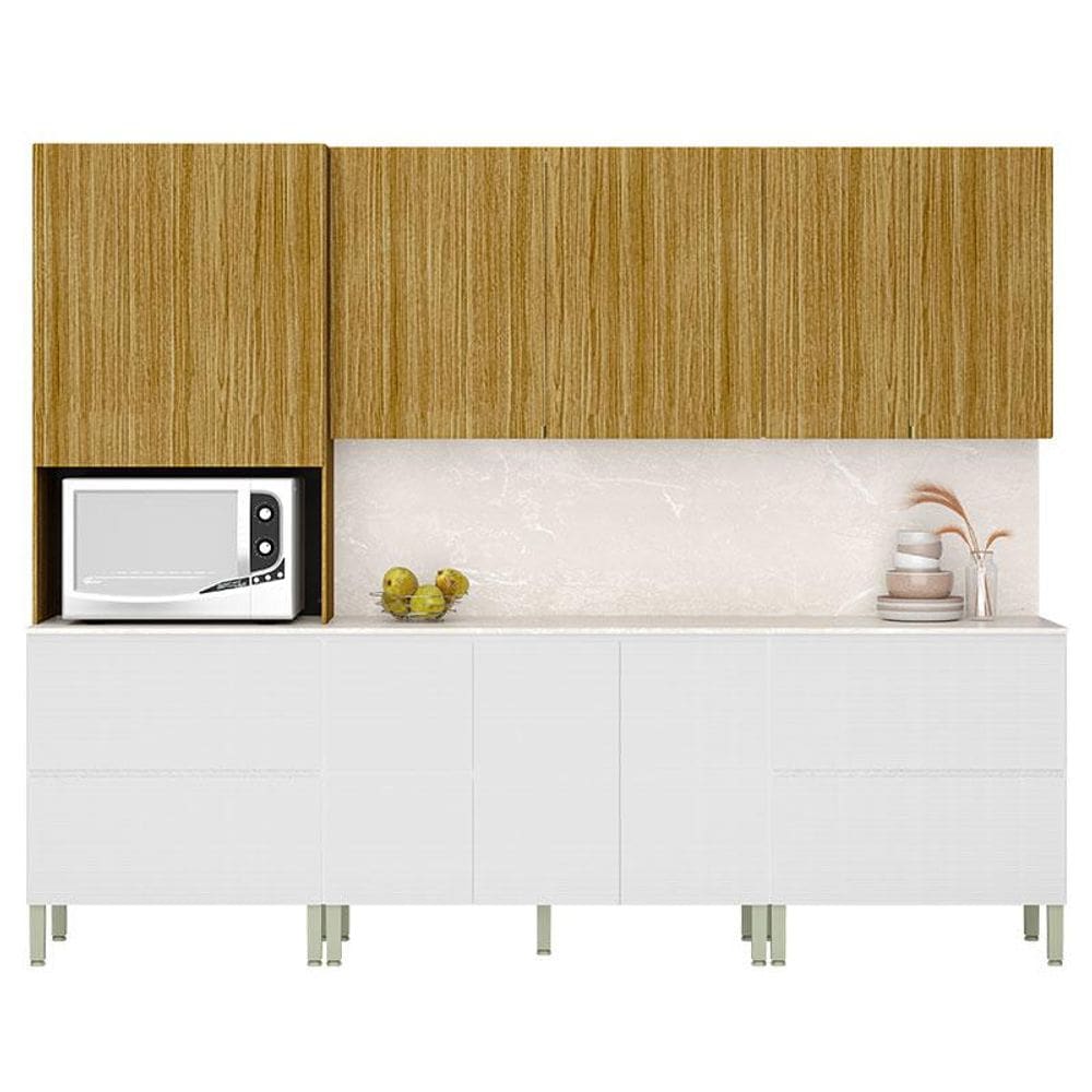 Cozinha Modulada Art 7 Peças Freijó Ártico Riscatto – Kits Paraná