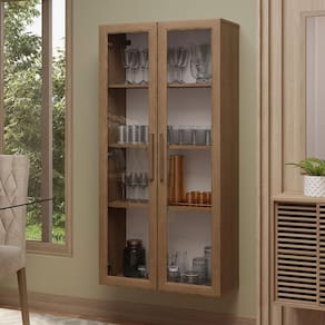 Cristaleira Suspensa 70 cm 2 Portas de Vidro Rustic Madesa
