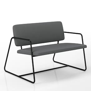 Namoradeira Decorativa Sintra Estilo Industrial Pto/suede Cinza - M.a