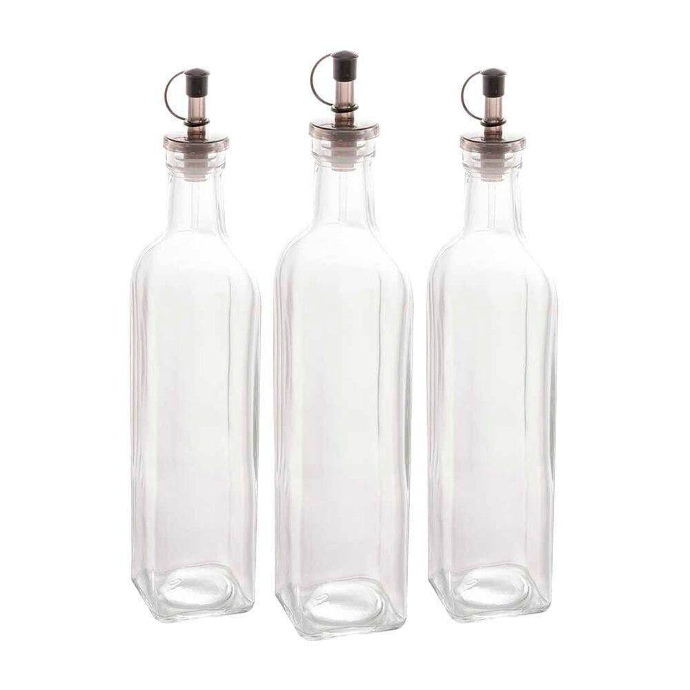Kit 3 Garrafas Para Azeite De Vidro Com Tampa Lyor 510ml