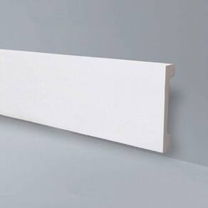 Kit com 5 Barras Rodapé Gart de Poliestireno Wb20 18mmx20cm Metro Linear 7,32m Branco
