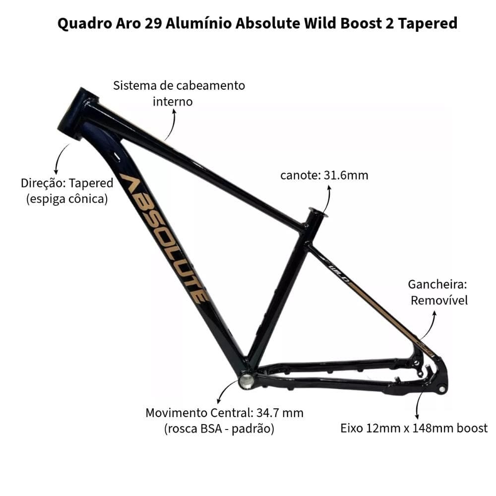 Quadro Absolute Wild Boost 2 Tapered Mtb | Casas Bahia