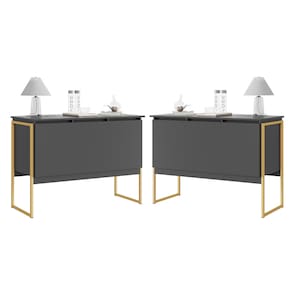 Conjunto de Buffets Industriais Milão Preto Dourado