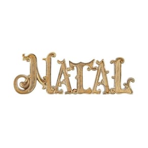 Adorno Home Style Frase Joy Golden Natal 28 cm