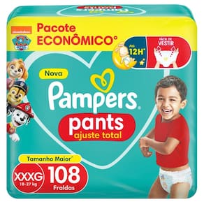 Fralda Pampers Pants Ajuste Total Topíssima XXXG com 108un