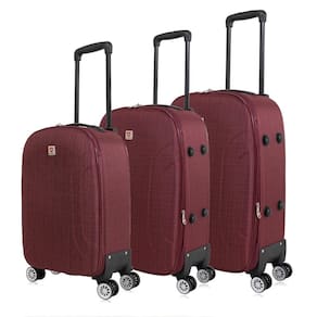 Conjunto Mala de Viagem 4 rodas dupla Sion Vinho Swiss Move