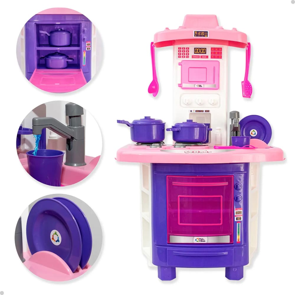 Cozinha De Brinquedo Faz De Conta Kit Infantil Com 12 Acessórios