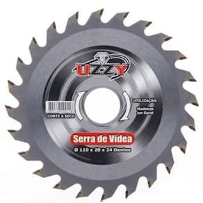 Disco Serra Circular 110 Mm X 24 Dentes Furo 20 Mm- Uzzy