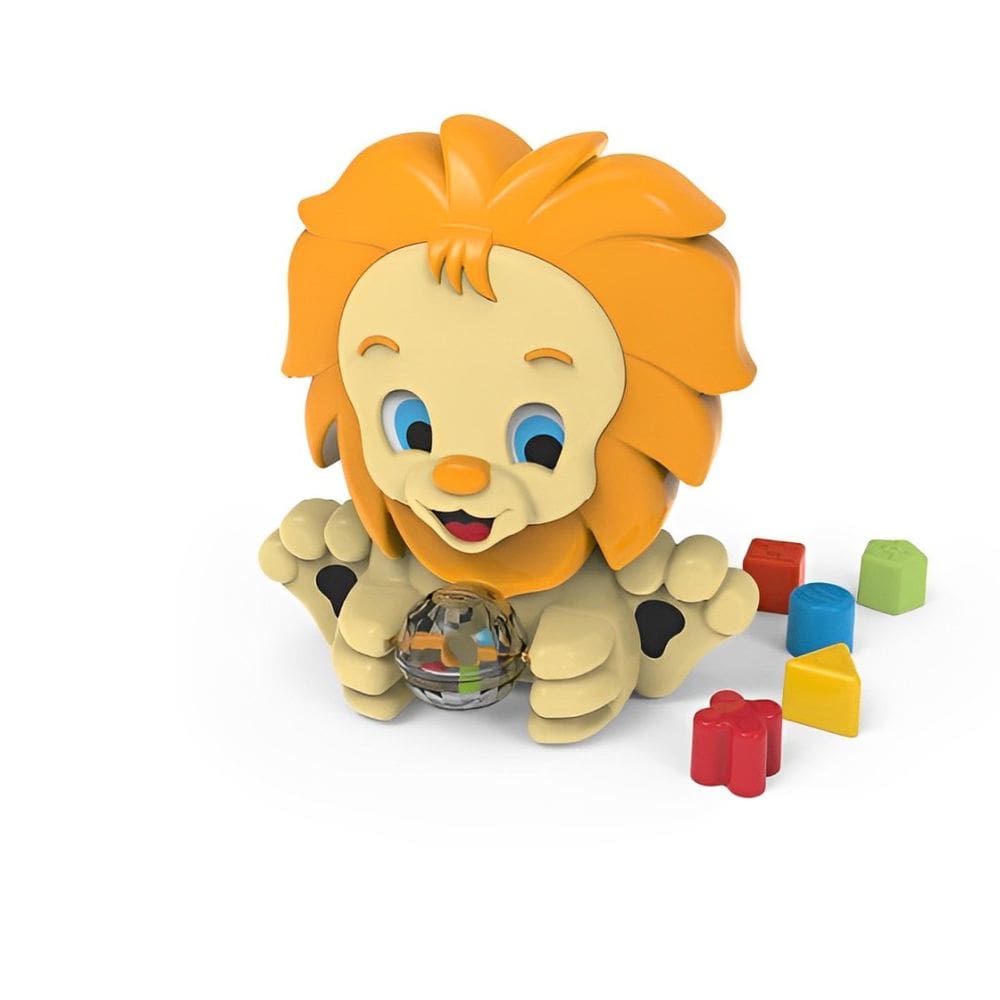 Boneco De Atividades Amigo Leão Brinquedo Didático 5 Peças Encaixáveis - Tateti