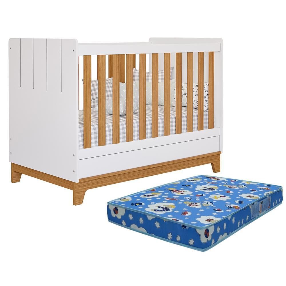 Berço Mini Cama Biscoito com Colchão Physical - Permóbili Baby
