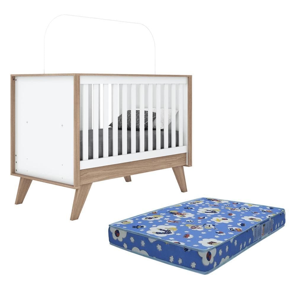 Berço Mini Cama Confete com Colchão Baby Physical - Móveis Henn