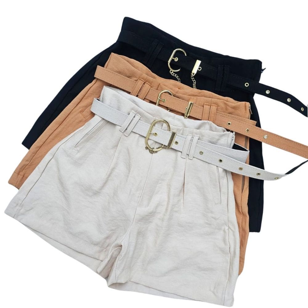 Short Alfaiataria Feminino Cintura alta C Cinto 0576