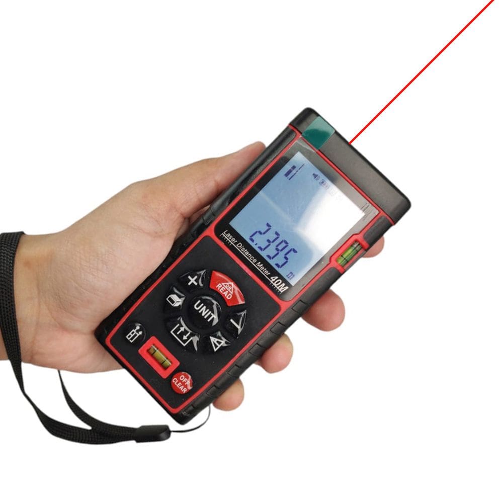 Trena Laser 40 Metros Alta Precisao Profissional Calculo de Distancia Medidor Area Volume Polenas M² In Ft