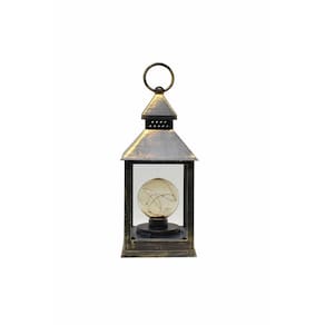 Lanterna Decorativa Luminária com Lâmpada Redonda Dourada