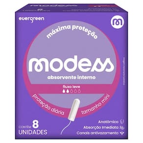 Absorvente Interno Modess Tamanho Mini 8un