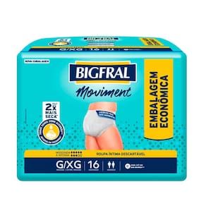 Roupa Íntima Bigfral Moviment G/XG 16 Unidades