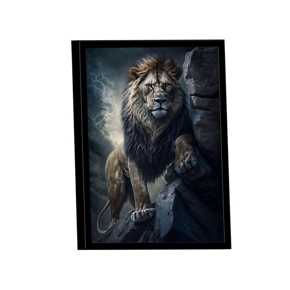 Quadro Leão Nas Montanhas -- Br Artes