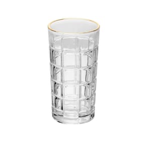 Copo Alto de Cristal com Fio de Ouro Square 360ml - Lyor