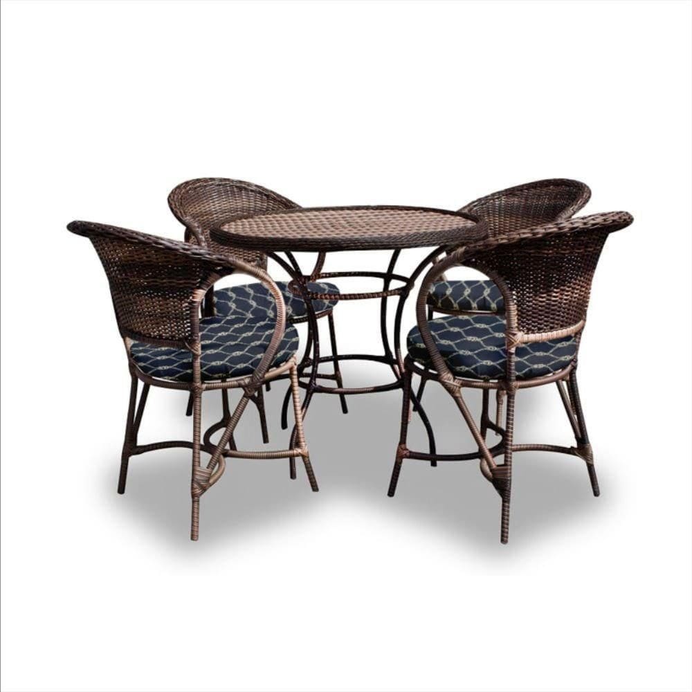 Conjunto De Mesa 4 Poltronas + 1 Mesa Nautical Marinho