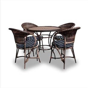 Conjunto De Mesa 4 Poltronas + 1 Mesa Nautical Marinho