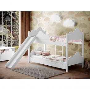 Beliche Infantil Branco Com 2 Luminárias E Escorregador