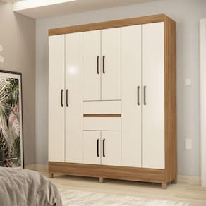 Guarda Roupa Casal 8 Portas Terni Amendola Off-white
