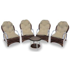 Conjunto De Poltronas Alumínio 4 Poltronas + 1 Mesa Centro