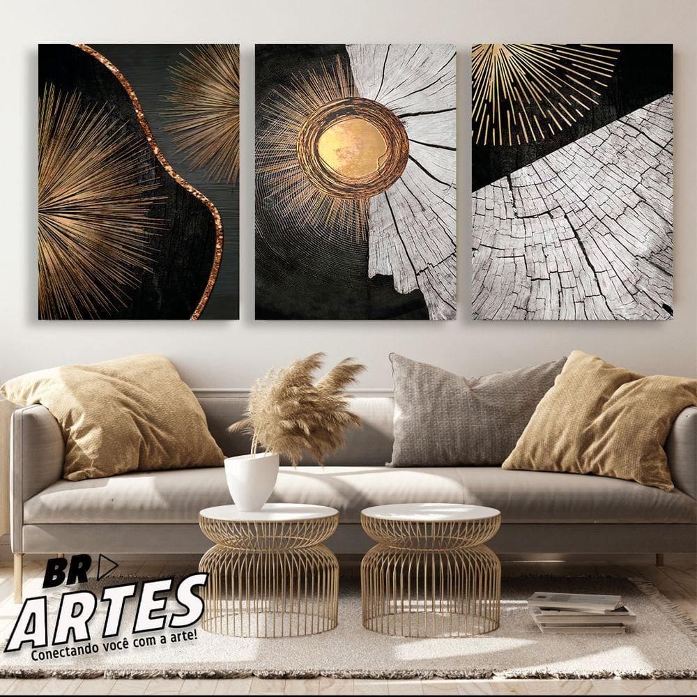 Quadro Trio árvore Textura -- Br Artes