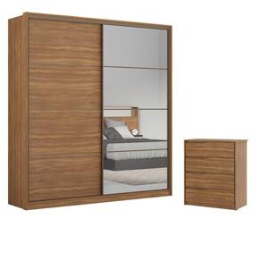 Conjunto Quarto Guarda Roupa Com Espelho E Comoda Napolis Amendola
