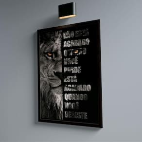 Quadro Leão Nunca Desista