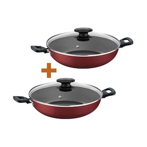 Kit - 2 Panelas Wok Alumínio 28cm Loreto Vermelho - Tramontina