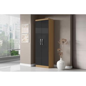 Armário Multiuso Com 2 Portas New Atacama Grafite  - Aramóveis