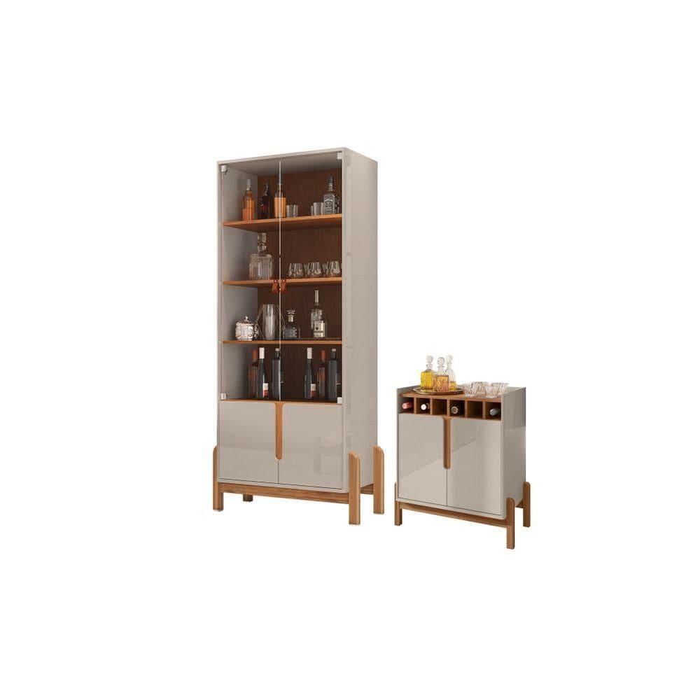 Jogo Cristaleira E Bar Oct Off White Cedro