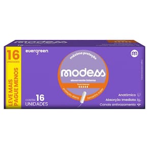 Absorvente Interno Modess Tamanho Super 16un