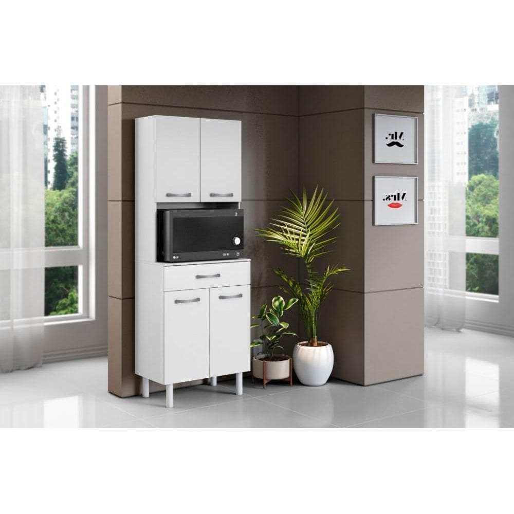 Paneleiro 4 Portas 1 Gaveta Branco - Aramóveis
