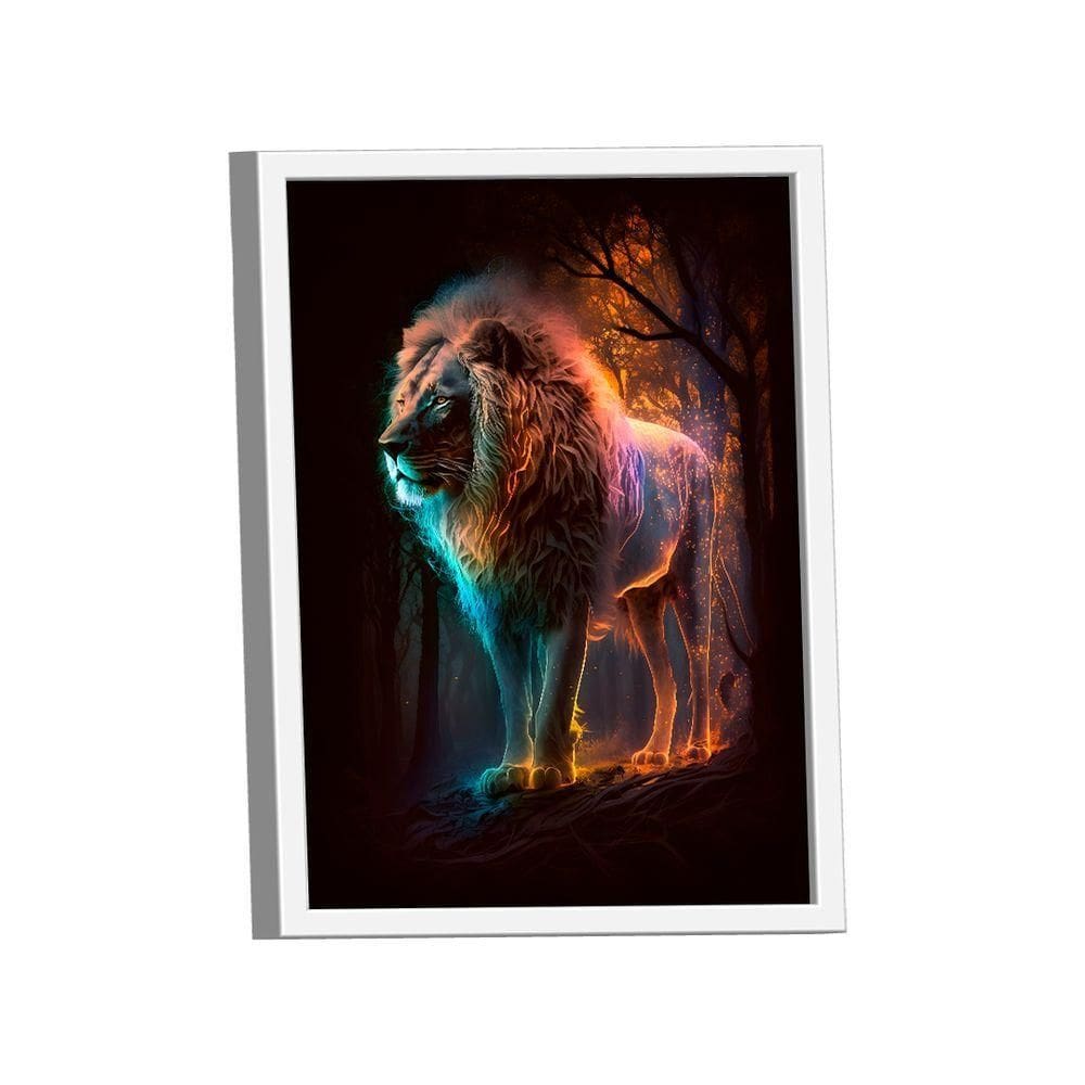 Quadro Leão Neon -- Br Artes