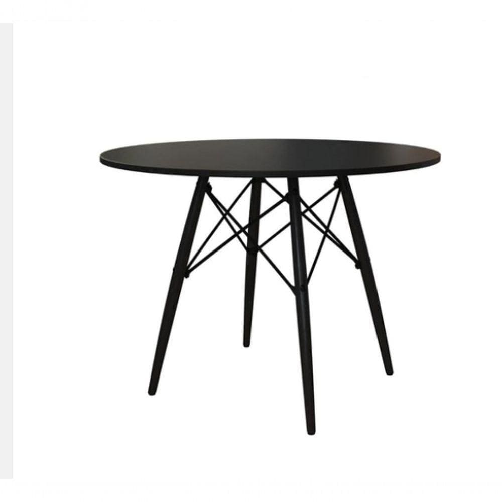 Mesa Eiffel Wood Tampo De Madeira 90cm Cordotampo:Preto