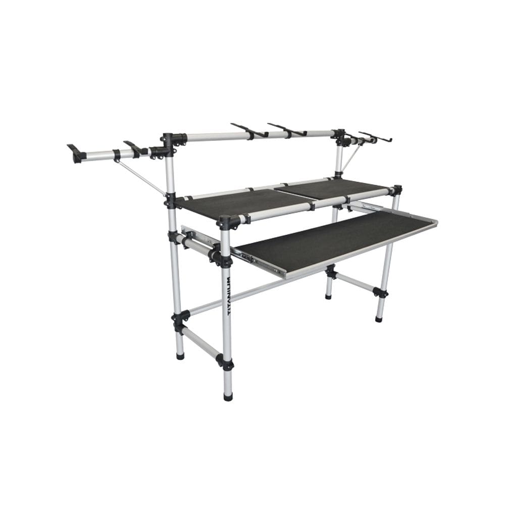 Rack Estante Estudio Produtor e DJ Titanium RDJ LIVE para Teclado 7 Oitavas Monitor Referencia e Notebook