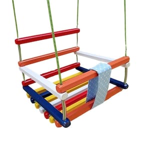 Balanço Gangorra Infantil Madeira 40x35 Colorido Até 80kg