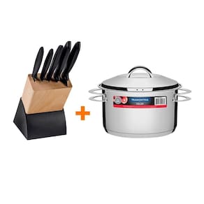 Kit - Faqueiro Plenus 6 Peças + 1 Panela Inox Solar 6,1 Lts Solar Pit2 - Tramontina