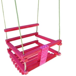 Balanço Gangorra Infantil Madeira 40x35 Pink Suporta 80kg