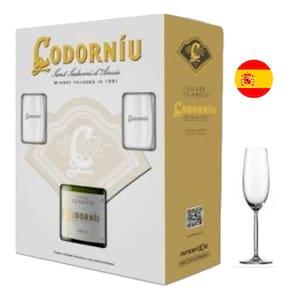 Espumante Espanhol Cava Codorniu Clasico Brut - Kit taça Barcelona