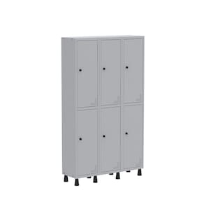 Roupeiro Aco Light 3v 06 Portas Gr303/6 Cinza
