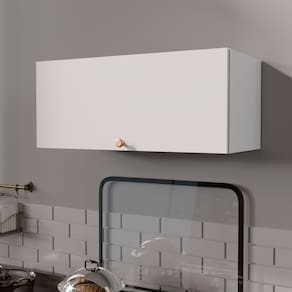 Armário Aéreo Porta Basculante 80cm Arizona Cabecasa Madeiramadeira Branco/Cobre