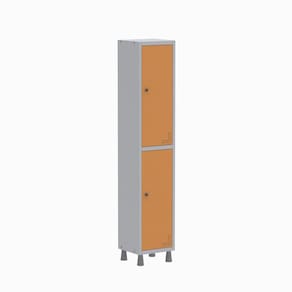 Roupeiro Aco Light 1v 02 Portas Gr301/2 Cinza/Laranja Picasso