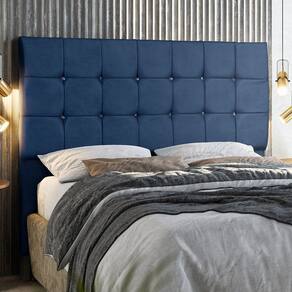 Cabeceira Casal 160 Cm com Strass Dubai Azul