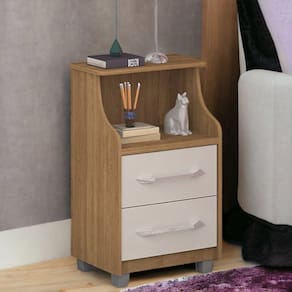 Mesa De Cabeceira Topázio Freijó/off White - Vitamov
