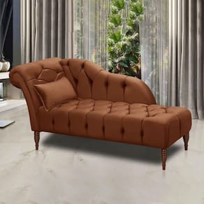 Chaise Longue Divã Montreal Em Madeira De Reflorestamento Veludo 160cm Star Confort Terracota